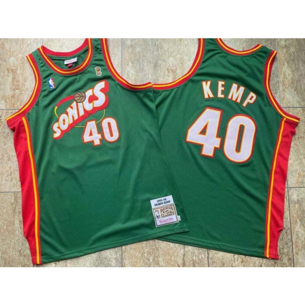 Seattle SuperSonics Shawn Kemp #40 Green Basketball Jersey
